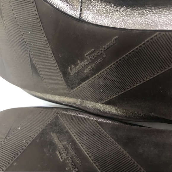 Salvatore Ferragamo My Joy Metallic Leather Ballet Flats Shoes Slip On Slides 9 - Picture 15 of 16